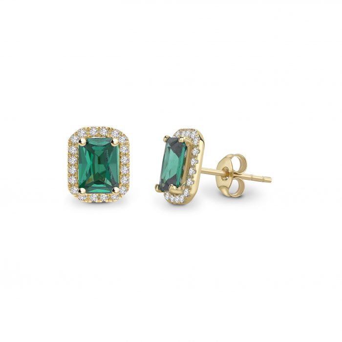 Maharani - Tourmaline Halo Studs